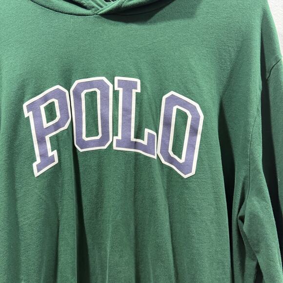 Polo by Ralph Lauren Forest Green Light Weight Hooded Long Sleeve Size XL EUC - Picture 3 of 7